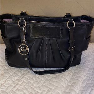 Coach East West Pleated Leather Tote